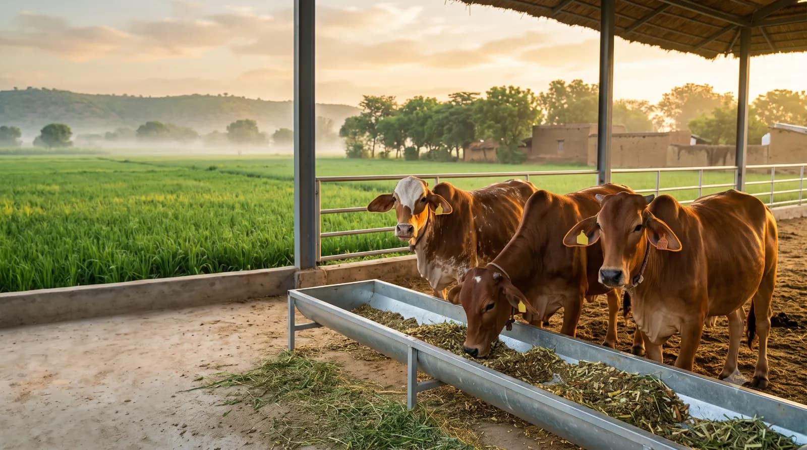 Dairy cattle raised on Himalayan cattle feed